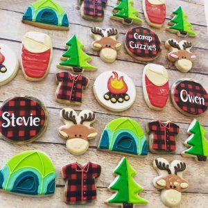 campout First Birthday Camping Theme, 1st Birthday Boy Themes, Camping Cookies, Camping Theme Birthday Party, Camping Theme Birthday, Boys First Birthday Party Ideas, Park Birthday, Cakes And Cookies, Birthday Themes For Boys