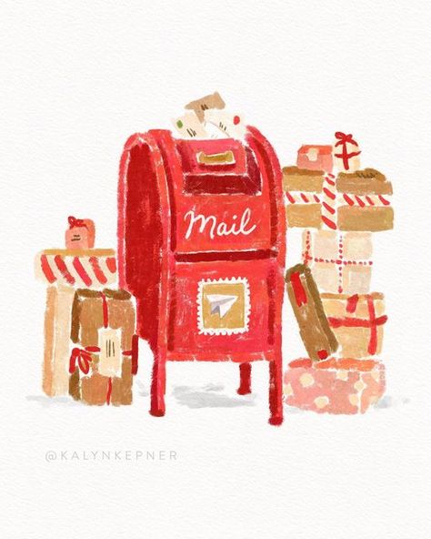 Sign Post Illustration, Christmas Mail Illustration, Christmas Market Illustration, Mail Doodle, Nadal Quotes, Christmas Poster Ideas, Christmas Illustration Watercolor, Cute Christmas Pictures, Christmas Illustration Art