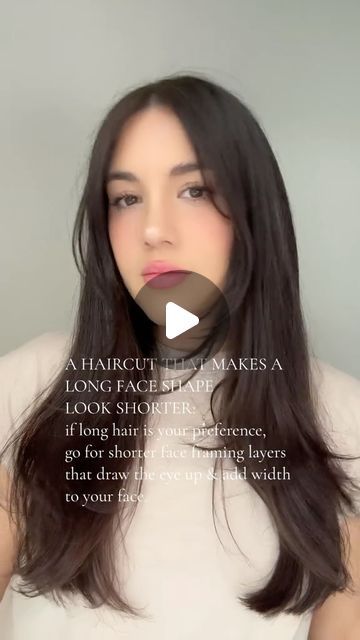 @mianicxlle on Instagram: "✨save this haircut tip to make a long face shape look shorter! follow for more hair & beauty #hairtransformation #haircutsforwomen" Haircut Tip, Long Face Shapes, Long Face, Japanese Hairstyle, Long Faces, Face Shape, Hair Transformation, K Beauty, Womens Haircuts