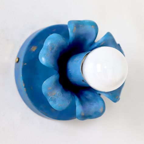 Aged blue patina on a floral sconce or flushmount sconce. Fits monochrome or modern victorian decor styles. Modern Victorian Design, Modern Victorian Decor, Monochrome Interior Design, Flush Mount Kitchen Lighting, Sconces Living Room, Monochrome Interior, Wall Lights Living Room, Bathroom Accents, Sazerac