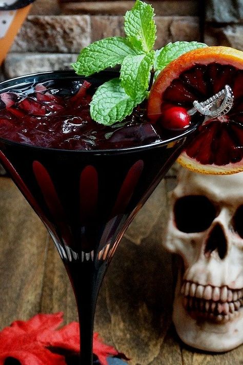 Bloody Zombie Rum Cocktail | Community Post: 10 Bloody Good Cocktails That'll Make Your Halloween Party An Instant... Good Cocktails, Zombie Cocktail, Cocktail Halloween, Spicy Cocktail, Orange Liqueur, Orange Cranberry, Halloween Cocktails, Rum Cocktail, Halloween Drinks