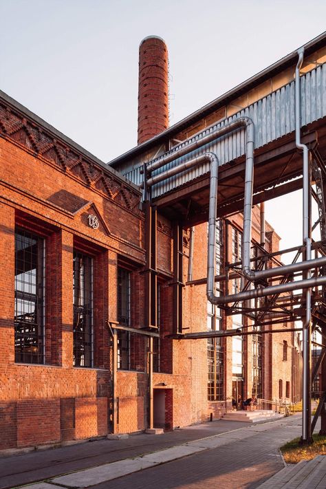 Factory Architecture Industrial Facade, Factory Building Design, Warehouse Plan, Industrial Facade, Factory Architecture, Sugar Factory, The Heist, Brick Arch, Warehouse Design