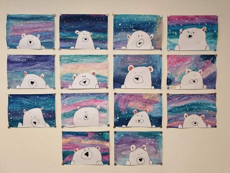 Winter Art Lesson, First Grade Art, Polar Bear Art, Church Easter Decorations, Christmas Art Projects, Winter Art Projects, Winter Kindergarten, Winter Preschool, Decorations Table