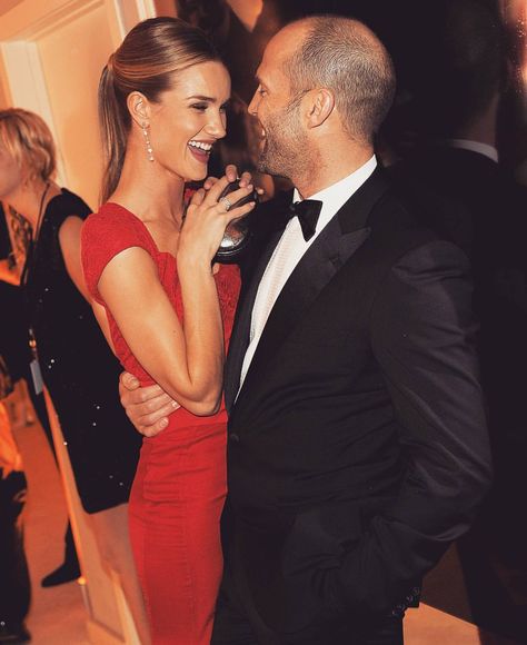 Rosie & Jason Rosie Huntington Whiteley And Jason, Rosie And Jason, Rosie Huntington, Jason Statham, Huntington Whiteley, Rosie Huntington Whiteley, Celebrity Couples, Red