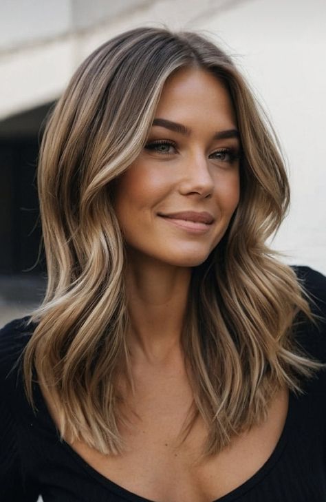 Brunette Low Maintenance Balayage, Honey Comb Brown Hair, Blonde Balayage With Face Frame, Hair Color Ideas Fall 2024, Dark Hair Light Money Piece, Dark Brunette Balayage Hair Blonde, Balayage Hair Mid Length, Cool Tone Balayage Brunette, Natural Root Balayage