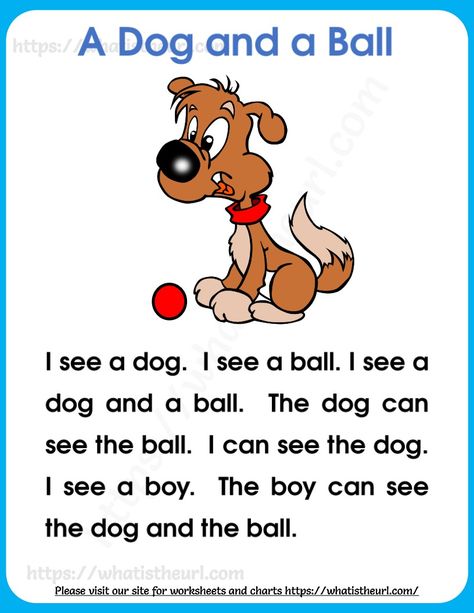 This printable document contains 5 different reading passages for kindergarten kids.  The titles are “A dog and a Ball”, “A Man and his Hat”, “Good Friends”, “Three Good Apples” and “Three Little Birds” English Reading For Kindergarten, Reading Passage For Kindergarten, Phonics Stories For Kids, Short Stories For Kids Kindergartens, Short Story For Kindergarten, Short Readings For Kids, Phonic Reading For Kids, Reading For Preschoolers, Reading For Kindergarten Worksheets