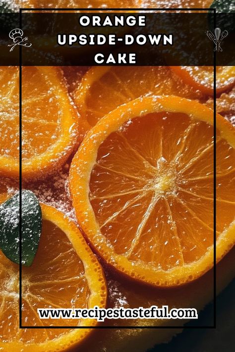 A citrusy twist on the classic upside-down cake, featuring caramelized orange slices on top of a moist, buttery cake. Perfect for any citrus lover! Upside Down Cake, Round Cake Pans, Orange Zest, Orange Slices, Cake Pans, Upside Down, Serving Plates, Breakfast Recipes, Caramel