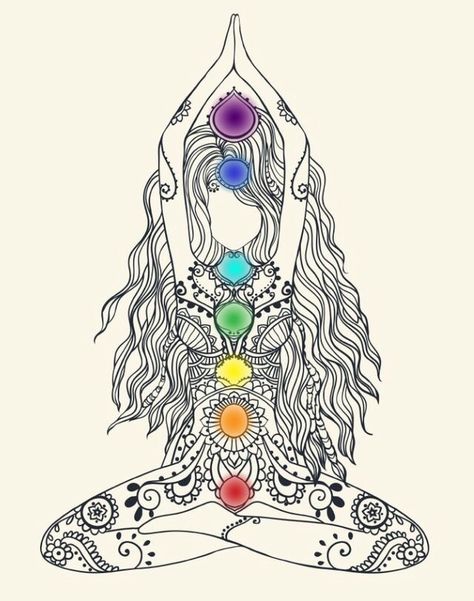 Chakras Yoga Kunst, Arte Yoga, Yoga Studio Design, Illustration Tattoo, Seven Chakras, Les Chakras, Yoga Art, Chakra Meditation, 7 Chakras