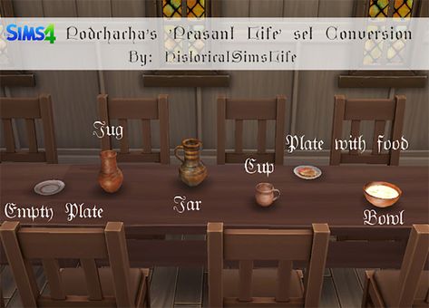 Sims 4 Medieval, Deco Sims, Empty Plate, Sims Medieval, Medieval Furniture, Rustic Furniture Diy, Sims 4 Clutter, Sims Building, Sims 4 Downloads