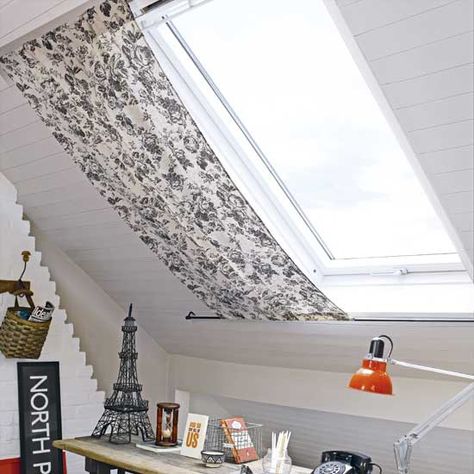 interesting.. Skylight Covering, Skylight Shade, Skylight Window, Skylight Blinds, Outdoor Blinds, House Blinds, Attic Renovation, Attic Remodel, Loft Room