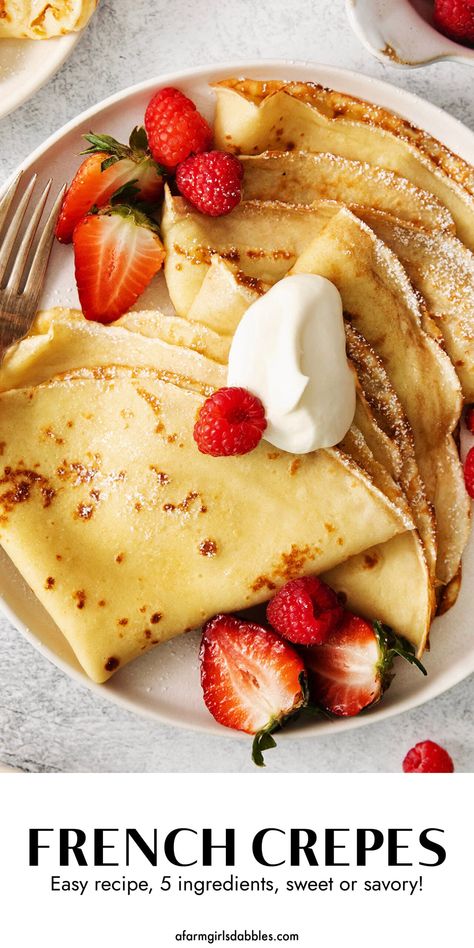 Crepe Batter Recipe Easy, Egg Crepe Recipe, Crepe Batter Recipe, Foil Meals, French Crepe Recipe, Classic Savory, Easy Crepe Recipe, Crepes Filling, Crepe Recipe