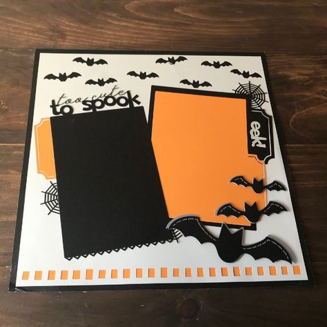 Halloween Scrapbook Pages Ideas, Halloween Scrapbooking Ideas, Kiwilane Scrapbook Layouts, Scrapbook Ideas Cricut, Halloween Scrapbook Layouts Ideas, Scrapbook Ideas Halloween, Scrapbook Ideas 12x12, Scrapbook Cricut Ideas, Scrapbook Halloween Ideas