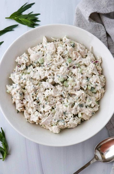 Gluten Free Chicken Salad Sandwich, Copycat Publix Tarragon Chicken Salad, Chicken Tarragon Salad, Chicken Tarragon Recipe, Chicken Salad With Tarragon, Mediterranean Lunches, Tarragon Salad, Tarragon Chicken Recipe, Chicken Salad Chick Recipe