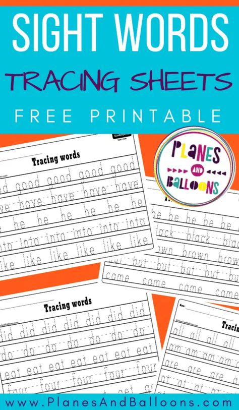 Sight Word Tracing - Dolch Sight Words For Kindergarten Sight Words Writing Worksheets, Free Printable Tracing Worksheets, Printable Tracing Worksheets, Sight Words Kindergarten Printables, Dolch Sight Word Activities, Reading Websites, Trains Preschool, Preschoolers Activities, Homeschool Units