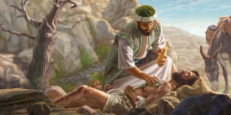 The Good Samaritan, Biblical Artwork, Bible Artwork, Chinese Art Painting, Good Samaritan, Bible Images, Bible Illustrations, Jesus Christ Art, Bible History