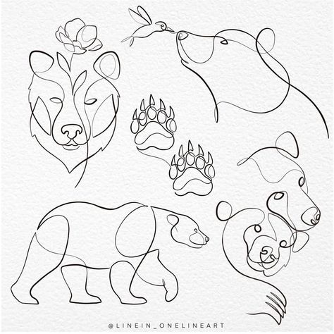 's Collections one line art for BEARS #bear #bears #bears🐻 | Instagram Simple Bear Outline, 4 Bears Tattoo, Small Grizzly Bear Tattoo, Bear Tattoos Minimalist, Sister Bear Tattoo, Mom And Son Bear Tattoo Ideas, Fine Line Bear Paw Tattoo, Bear One Line Drawing, Bear Line Drawing Tattoo