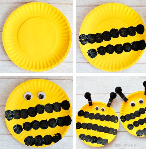 Plate Crafts For Kids, Bee Craft, Bee Crafts For Kids, Craft For Preschoolers, Paper Plate Crafts For Kids, Insect Crafts, Non Toy Gifts, Bug Crafts, Spring Preschool