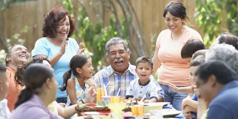 Hispanic families almost always stick together though the generations. grandparents play a role just as important as the parents Family Reunion Centerpieces, One Bedroom Apartments, Family Reunion Planning, Book Of Genesis, Fun Group, Hispanic Heritage Month, Hispanic Heritage, Heritage Month, Camping Activities