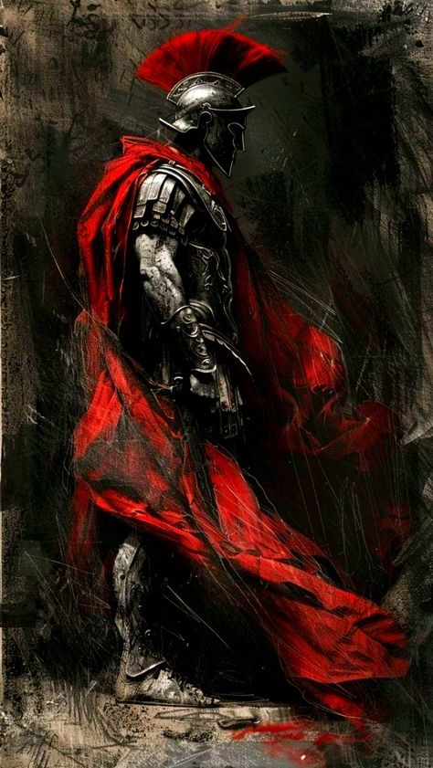 Roman Warrior Art, Greek God Wallpaper Aesthetic, Movie And Series, Iron Armor, Ink Tattoo Design, Red Tattoo Ideas, Red Ink Tattoo, Bedroom Hallway Decor, Roman Centurion