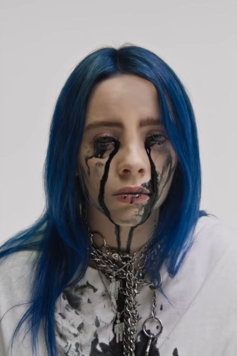 Blue Hair, Billie Eilish, Home Jewelry, Makeup, Hair, Blue, Beauty, Black, Make Up