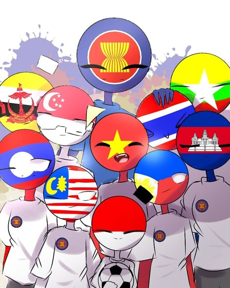 Countryhumans Asean Family, Hetalia Philippines, Asean Family, Planet App, Vietnam Country, Sejarah Asia, Human Country, Human Flag, Country Ball