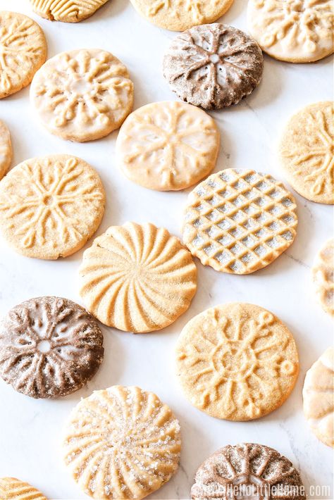 Stamped Sugar Cookie Recipe, Stamped Shortbread Cookie Recipe, Stamped Cookies Recipe, Stamping Cookies, Stamp Cookies Recipe, Pressed Cookies, Molded Cookie Recipe, Stamped Cookies, Cookies Easy Recipe