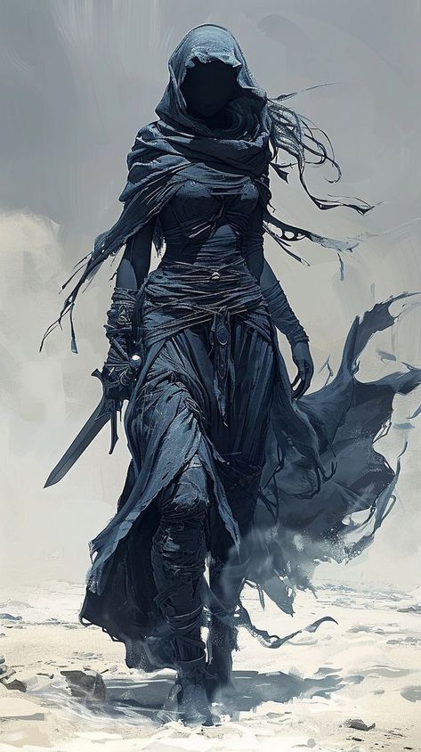 Female Warrior Painting, D&d Assassin, Female Warrior Reference, Assassin Reference, Hooded Character Art, Female Warrior Character Design, Warrior Wallpaper, Warrior Female, 다크 판타지