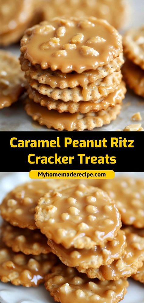 These caramel peanut Ritz cracker treats are crunchy, salty, and sweet with a caramel coating. Perfect for a quick snack! Ingredients: 24 Ritz crackers ½ cup caramel sauce ½ cup peanuts, chopped ¼ cup melted chocolate Enjoy these treats for an easy and satisfying snack Ritz Cracker Recipes Snacks, Ritz Cracker Candy, Ritz Cracker Dessert, Cracker Treats, Cracker Dessert, Ritz Cracker Recipes, Caramel Corn Recipes, Dessert Stands, Christmas Sweet Treats