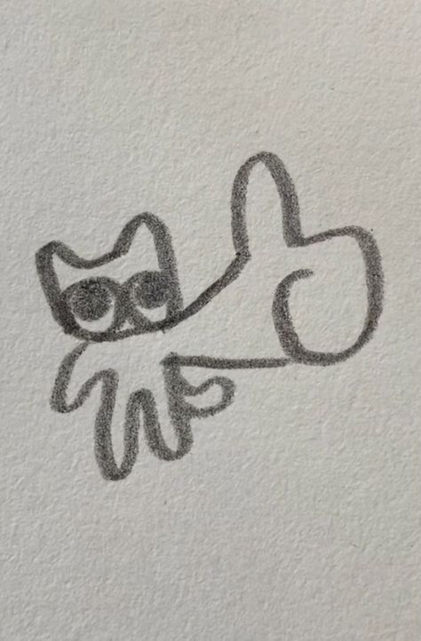 Soft Smile Drawing, Silly Cat Drawing Sketch, Simple Cat Doodles, Deep Doodles, Simple Cat Drawing, Doodle Doodle, Notebook Drawing, Mini Doodle, Cute Easy Doodles