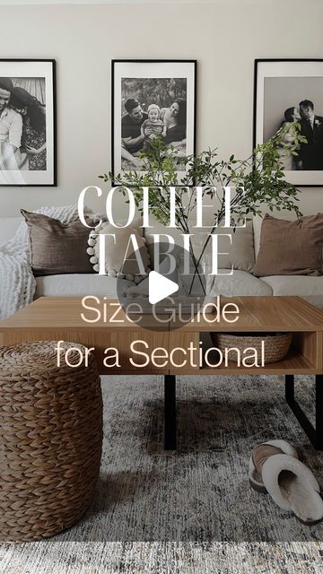 Sarah Ames | Attainable Home Design on Instagram: "Save this post-What size and shape coffee table work best with sectionals. I’ll be covering L and U shape sectionals.

Follow along for me design guides and be sure to follow the blog so you don’t miss more guides like these ✨
.
.
.
.
.
.
.
#interiordesigngoals #interiordesigntrends #interiordesigntips #interiordesigntip #decoratingtips #interiordecoratingtips #howto #stylingtip #stylingtips #hometips #coffeetable #coffeetablestyling #interiordesignblog #designtips #designtrends #decoratingideas" Coffee Table Size Guide, Sectional Coffee Table, Coffee Table Size, Interior Decorating Tips, Me Design, Coffee Table Styling, Design Hack, Design Guide, Table Sizes