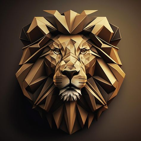 Logo Tips, 3d Lion, Lion Head Logo, Geometric Lion, Ancient Indian Architecture, Chrome Effect, Gym Logo, 3d Pictures, Gallery Wallpaper