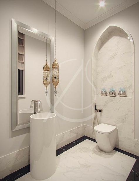 Arabian Bathroom, Wc Interior Design, Marocco Interior, Toilet Interior, Arabic Interior, Arabic Interior Design, Architecture Structure, Riyadh Saudi Arabia, Family Villa