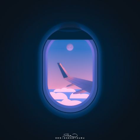 Plane Poster Design, Plane Vector Illustration, Plane Window Illustration, Airplane Window Illustration, Airport Branding, Airport Illustration, Plane Illustration, Airplane Graphic, Aesthetic Highlight Covers Instagram Pink