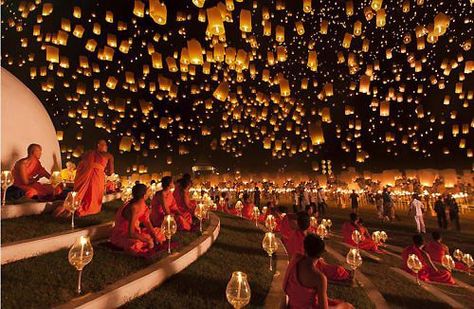 the Lighting Festival of Myanmar, is held on the full moon day of the Burmese lunar month of Thadingyut. As a custom, it is held at the end of the Buddhist lent (Vassa). Floating Lantern Festival, Floating Lanterns, Celebration Around The World, Festivals Around The World, I Saw The Light, Lantern Festival, Chiang Mai Thailand, We Are The World, World Photography