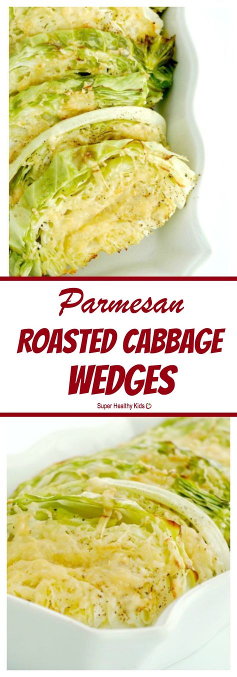 FOOD - Parmesan Roasted Cabbage Wedges. For the new cabbage eater, this is THE best recipe to try! http://www.superhealthykids.com/parmesan-roasted-cabbage-wedges/ Baked Cabbage Wedges, Cabbage Wedges, Roasted Cabbage Wedges, Easy Healthy Side Dishes, Baked Cabbage, Wedges Recipe, Roasted Cabbage, Cooked Cabbage, Cabbage Recipes