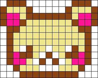 Bear/ Rilakkuma bead pattern Kandi Cuffs, Easy Perler Bead Patterns, Piskel Art, Fuse Bead Patterns, Pixel Art Templates, Pony Bead Patterns, 8bit Art, Hama Beads Design, Diy Perler Bead Crafts