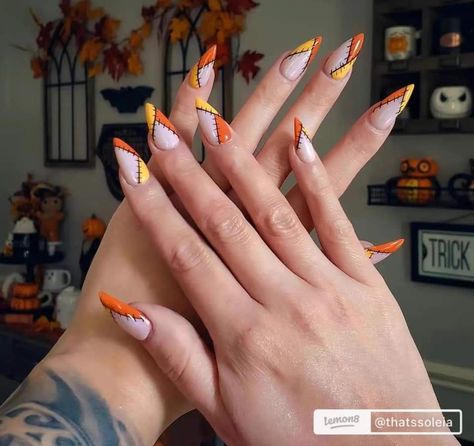 Nailart Tutorial, Black Halloween Nails, Holloween Nails, Halloween Acrylic Nails, Cute Halloween Nails, Pumpkin Nails, October Nails, Thanksgiving Nails, Halloween Nail Designs