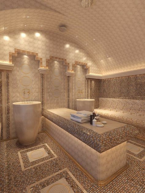 Hammam Bathroom, Hammam Spa, Moroccan Bath, Massage Therapy Rooms, Home Spa Room, Crockery Design, Spa Lounge, Spa Room Decor, Spa Interior Design