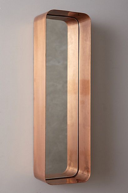 . Industrial Mirrors, Copper Mirror, Industrial Bedroom, Copper Frame, Mirror With Shelf, Beautiful Mirrors, A Mirror, Objects Design, Mirror Frames