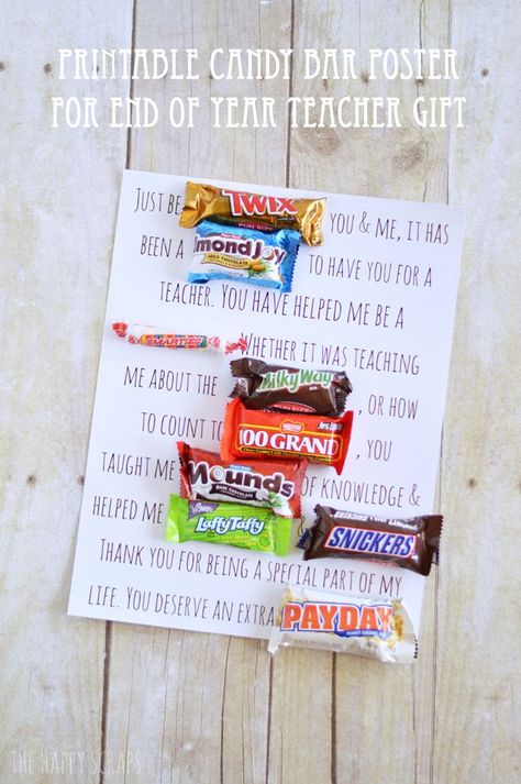 Printable Candy Bar Poster Teacher Gift - The Happy Scraps Candy Bars Ideas, Candy Poster Board, Birthday Poster Ideas, Candy Poems, Candy Bar Sayings, Candy Posters, Teacher Birthday Card, Candy Bar Poster, Christmas Candy Bar