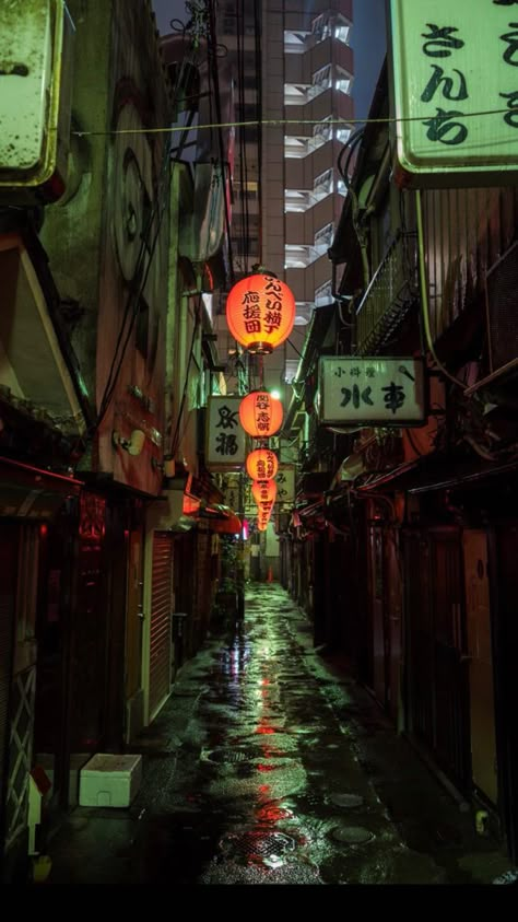 Tokyo Street Photography, Japanese Neighborhood, Japan Photography, Tokyo Street, Cyberpunk City, Japan Aesthetic, Night Painting, Cyberpunk Art, City Photography