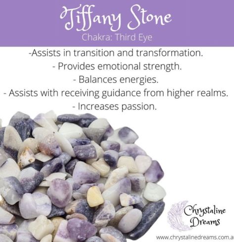 Tiffany Stone Meaning, Crystal Meanings Charts, Raw Gemstones Rocks, Crystal Seashells, Witch Board, Chakra Health, Tiffany Stone, Crystal Uses, Healing Spirituality