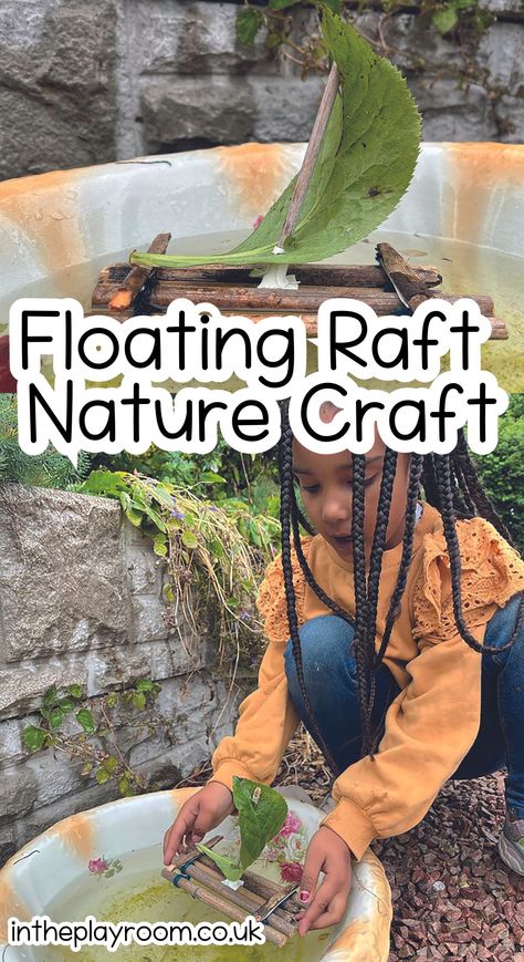 Easy Forest School Activity: Building Mini Rafts with Kids - In The Playroom Garden Activities For Middle School, Forest School Projects, Forest School Bonfire Night Activities, Diy Forest School, Fall Forest School Activities, Building With Sticks, Forest School Ideas Preschool, Outdoor Survival Activities For Kids, Garden Activities For Kids Classroom