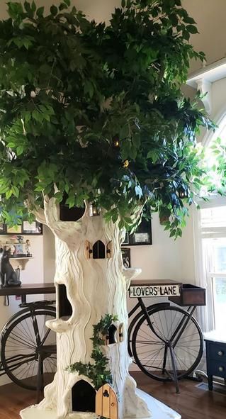 Cat Furniture Ideas, Tree Playground, Stylish Cat Furniture, Custom Cat Trees, Takken Decor, Luxury Cat Tree, Unique Cat Trees, Fantasy Cat, Cat Castle