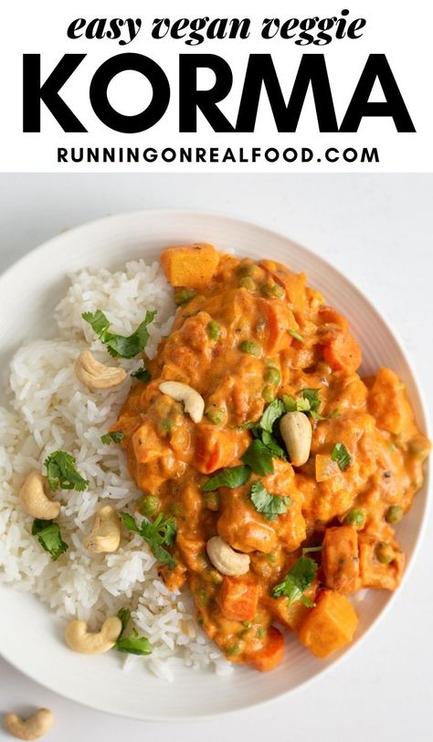 Veggie Korma, Vegan Korma, Vegetable Korma Recipe, Korma Sauce, Vegetable Korma, Vegan Indian Recipes, Korma Recipe, Food Recipes Vegetarian, Indian Inspired