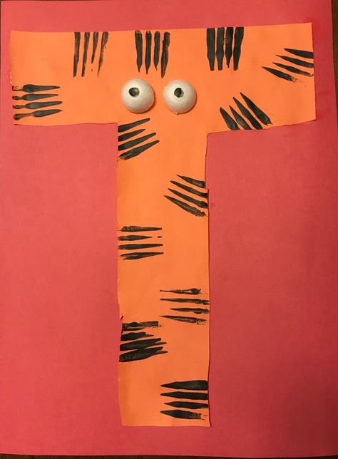 T Projects For Preschool Letter, Letter T Preschool Crafts Ideas, T For Tiger Craft, Letter R Crafts For Preschoolers Art, T Letter Craft Preschool, T Art For Preschool, Letter T Craft Preschool, T Is For Tiger Preschool, T Is For Preschool Craft