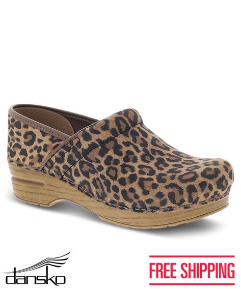 Dansko Professional Leopard Suede Leather Clogs, Nursing Shoes Teacher Shoes, Goody Two Shoes, Clogs For Women, Mary Jane Clogs, Nursing Accessories, Leopard Skin, Clog Boots, Wide Heels, Nursing Shoes