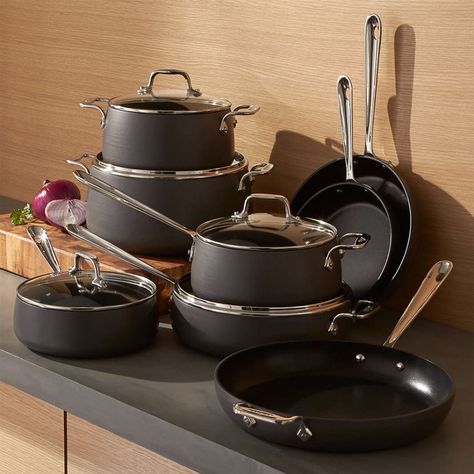 Cookware Sets: Stainless Steel & Aluminum | Crate & Barrel Nonstick Cookware Sets, Pots And Pans Sets, Nonstick Cookware, Cast Iron Cookware, Cookware Sets, Kitchen Cookware, Pan Set, Non Stick, Cookware Set