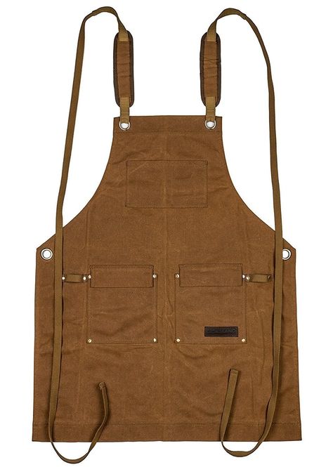 Luxury Waxed Canvas Shop Apron  Heavy Duty Work Apron for Men and Women with Pocket and CrossBack Straps  Adjustable Tool Apron Up To XXL  Long Thick Water Resistant Workshop Apron in Gift Box ** Click image for more information. (This is an affiliate link). #woodworkingtools Sewing Mitered Corners, Woodworking Apron, Apron For Men, Tool Apron, Canvas Apron, Artist Apron, Work Apron, Shop Apron, Waxed Canvas Bag