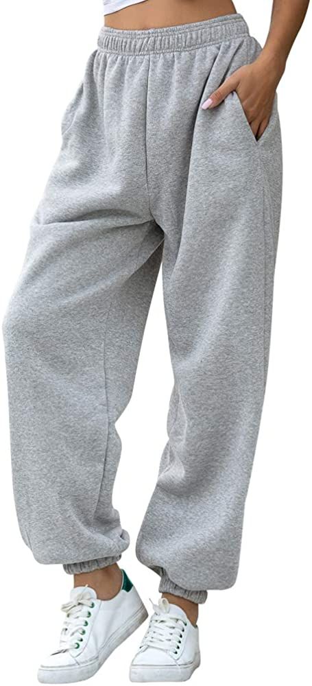 Nuofengkudu Mujer Harem Térmicos Jogging Pantalones Forro Polar con Bolsillos Elastica Cintura Alta Comodo Llanura Largos Pantalón Deportiva Jogger Pants Sweatpants Casual Ropa de Casa(Lana-Gris, M): Amazon.es: Ropa y accesorios Jogging Style, High Waisted Sweatpants, Streetwear Cargo Pants, Streetwear Korean, Hip Hop Pants, Pocket Sweatpants, Harem Trousers, Baggy Sweatpants, Casual Sweatpants